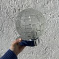 Vintage kinkiety stalowe ciezkie kule szklo