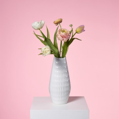 Biały, porcelanowy wazon, Niemcy, lata 50./60.