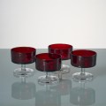 Rubinowe kieliszki pucharki Luminarc Vintage