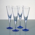 Kieliszki piekne blekitne vintage do szampana prosecco