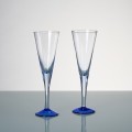 Kieliszki piekne blekitne vintage do szampana prosecco