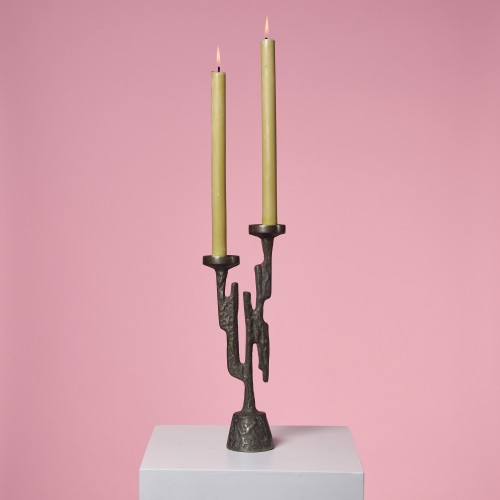 Brazowy brutalistyczny świecznik Horst dalbeck