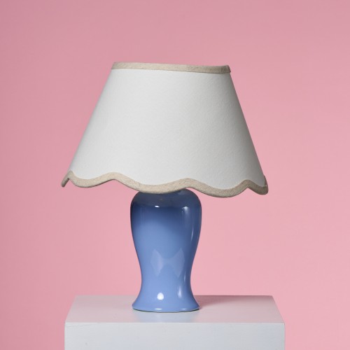 Ceramiczna blekitna lampa vintage