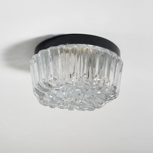 Plafon szklany vintage szklo prasowane PRL