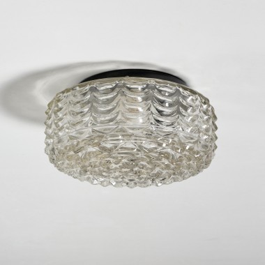 Nieduży, ciężki plafon vintage, lata 70. 