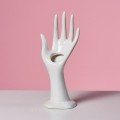 Porcelanowa ceramiczna biala dlon wazonik swiecznik vintage