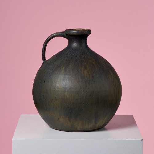 Ceramiczny wazon vintage brazowe szkliwienie ceramika autorska