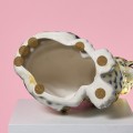 Duzy recznie malowany gepard leopard ceramiczny vintage