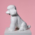 Biały ceramiczny pudel vintage