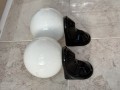Para czarnych ceramicznych kinkietow vintage PRL