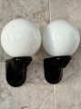 Para czarnych ceramicznych kinkietow vintage PRL