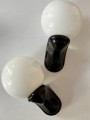 Para czarnych ceramicznych kinkietow vintage PRL