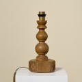 drewniana debowa lampa vintage z abazurem