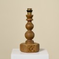 drewniana debowa lampa vintage z abazurem