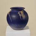 Duzy ceramiczny kobaltowy wazon vintage