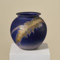 Duzy ceramiczny kobaltowy wazon vintage