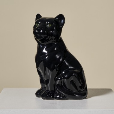 Ceramiczna, mała czarna pantera